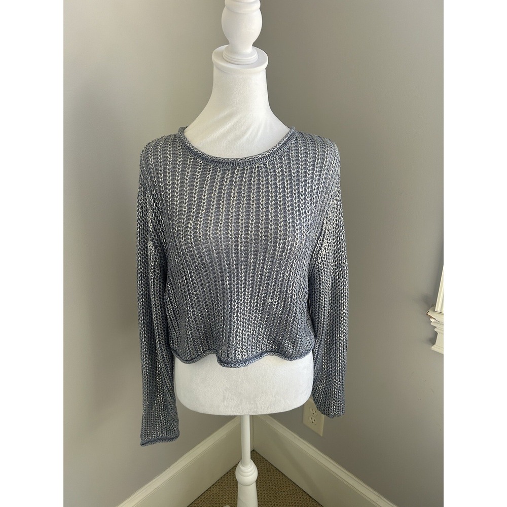 ZARA Chunky Silver‎ Foil Sweater WOMENS SZ S